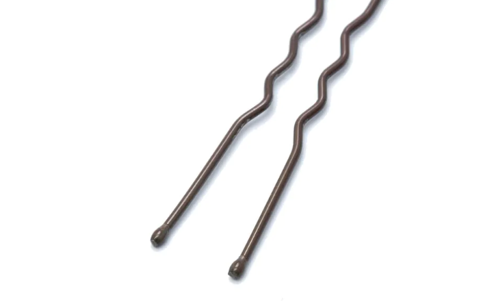 Brown waved hair pins