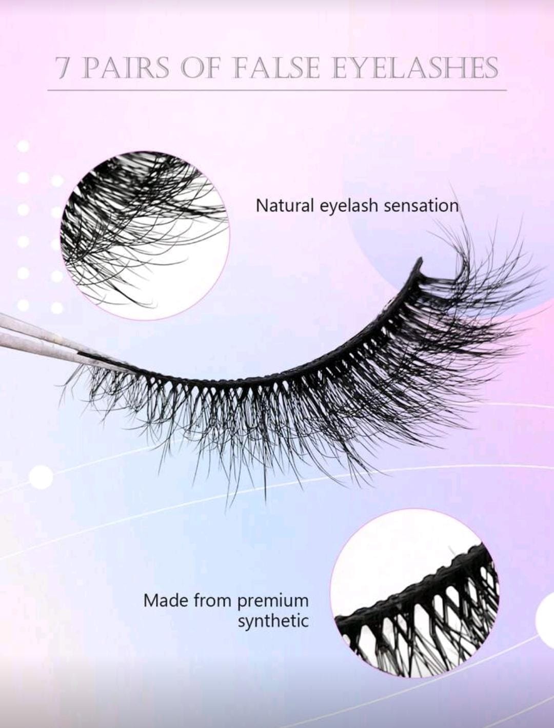 7 Pairs Cat-Eye Faux Mink Eyelashes Curled Winged Natural Realistic Messy End Eye Elongated Thick False Eyelashes Soft Fake Eyelashes Strip Lashes, Lashes, Eyelashes, Fake Lashes