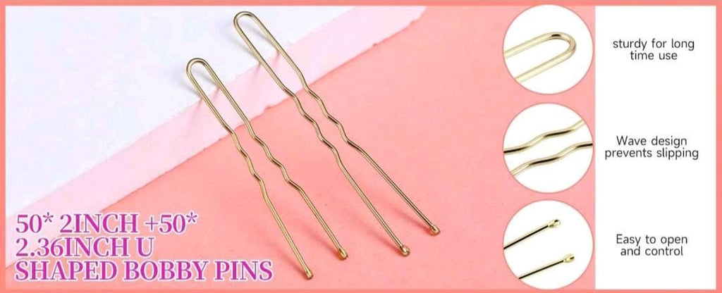 300pcs Hair Clip Set With Storage Box, U-Shape & Straight Hair Clips Styling Accessory Set Claw Clips Hair Claws Hair Barrettes, Bobby Pins