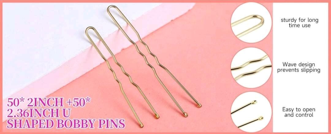 300pcs Hair Clip Set With Storage Box, U-Shape & Straight Hair Clips Styling Accessory Set Claw Clips Hair Claws Hair Barrettes, Bobby Pins