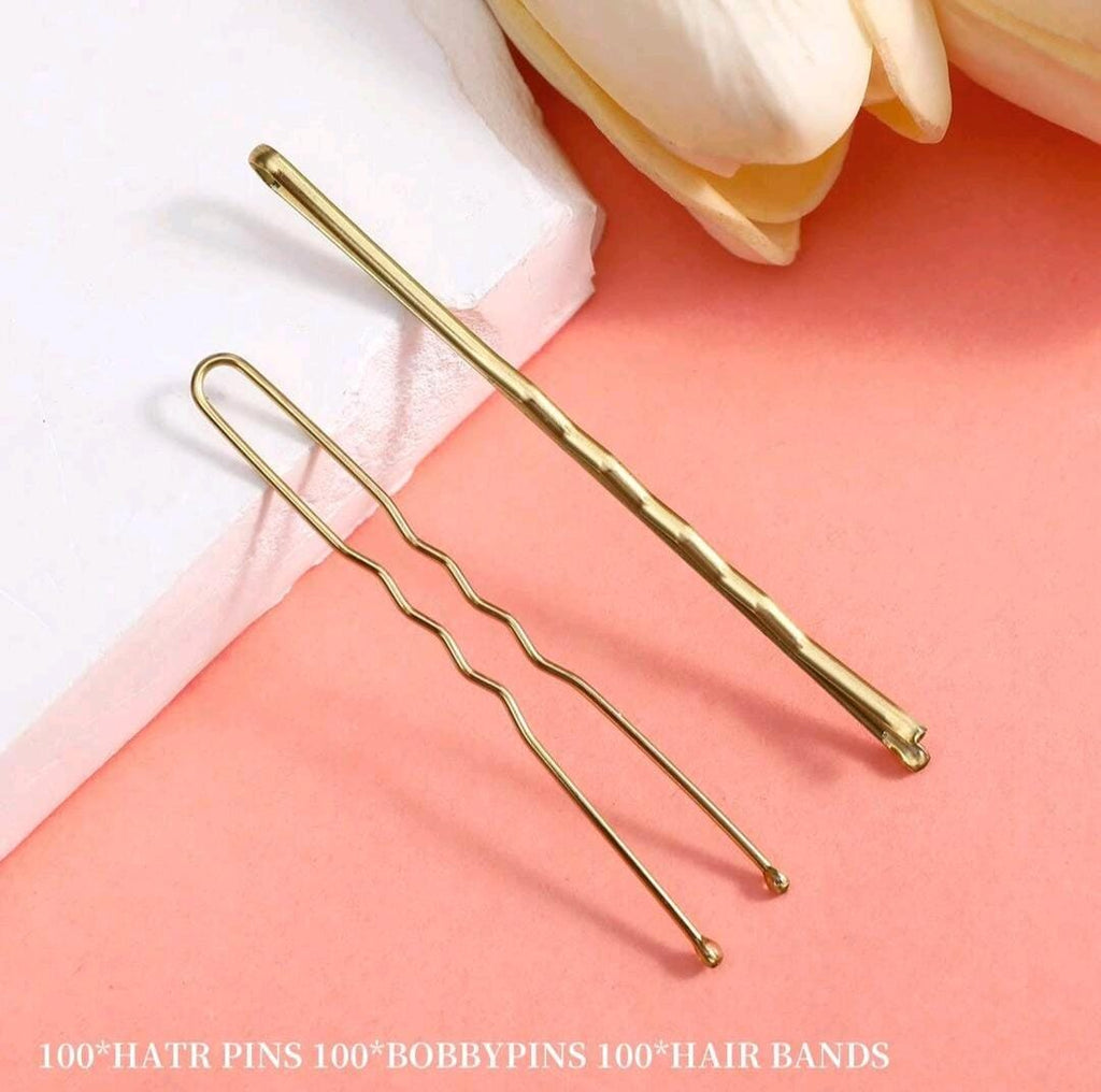 300pcs Hair Clip Set With Storage Box, U-Shape & Straight Hair Clips Styling Accessory Set Claw Clips Hair Claws Hair Barrettes, Bobby Pins