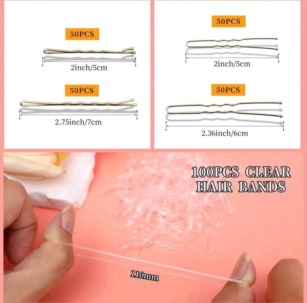 300pcs Hair Clip Set With Storage Box, U-Shape & Straight Hair Clips Styling Accessory Set Claw Clips Hair Claws Hair Barrettes, Bobby Pins