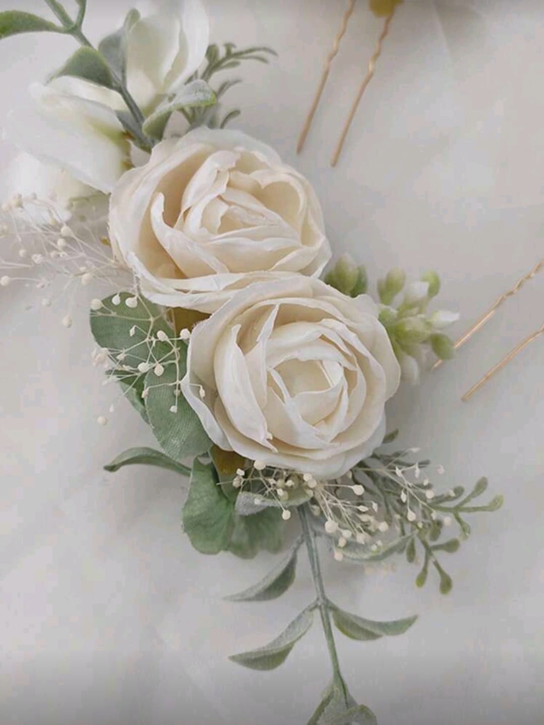 3pcs Rose Casual Fabric Floral Set, Bride Rose Headpiece, Wedding Flower Headband & Hair Clips Bridal Wedding Gift, Thanksgiving Gift For All Seasons